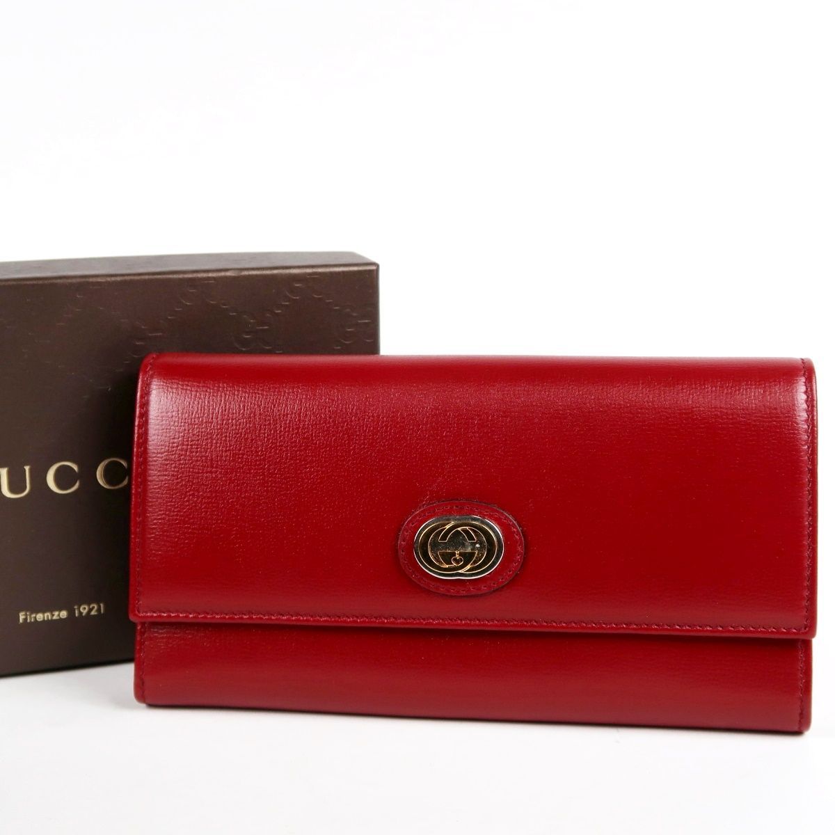 GUCCI グッチ ニューブリット レッドレザー 二つ折り長財布 598531 RD 7