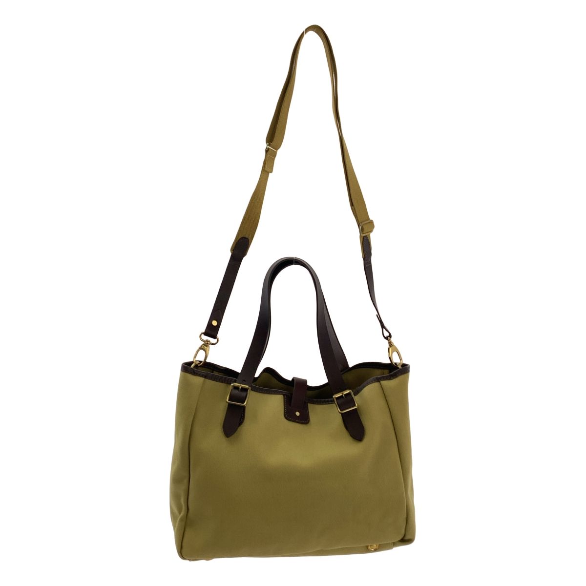 JOHN CHAPMAN ジョンチャップマン メッシュ切替 2 way ショルダーバッグ カーキ ダークブラウン レディース