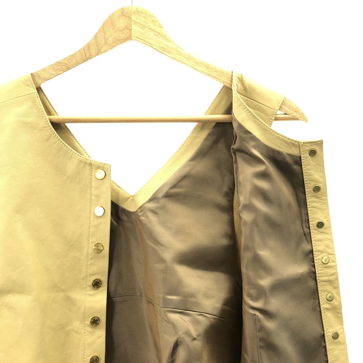  collection トゥモローランド ライト セミベジタブルレザー 2-way ジレ ベスト ベージュ レディース ベアトップ チューブトップ トップス