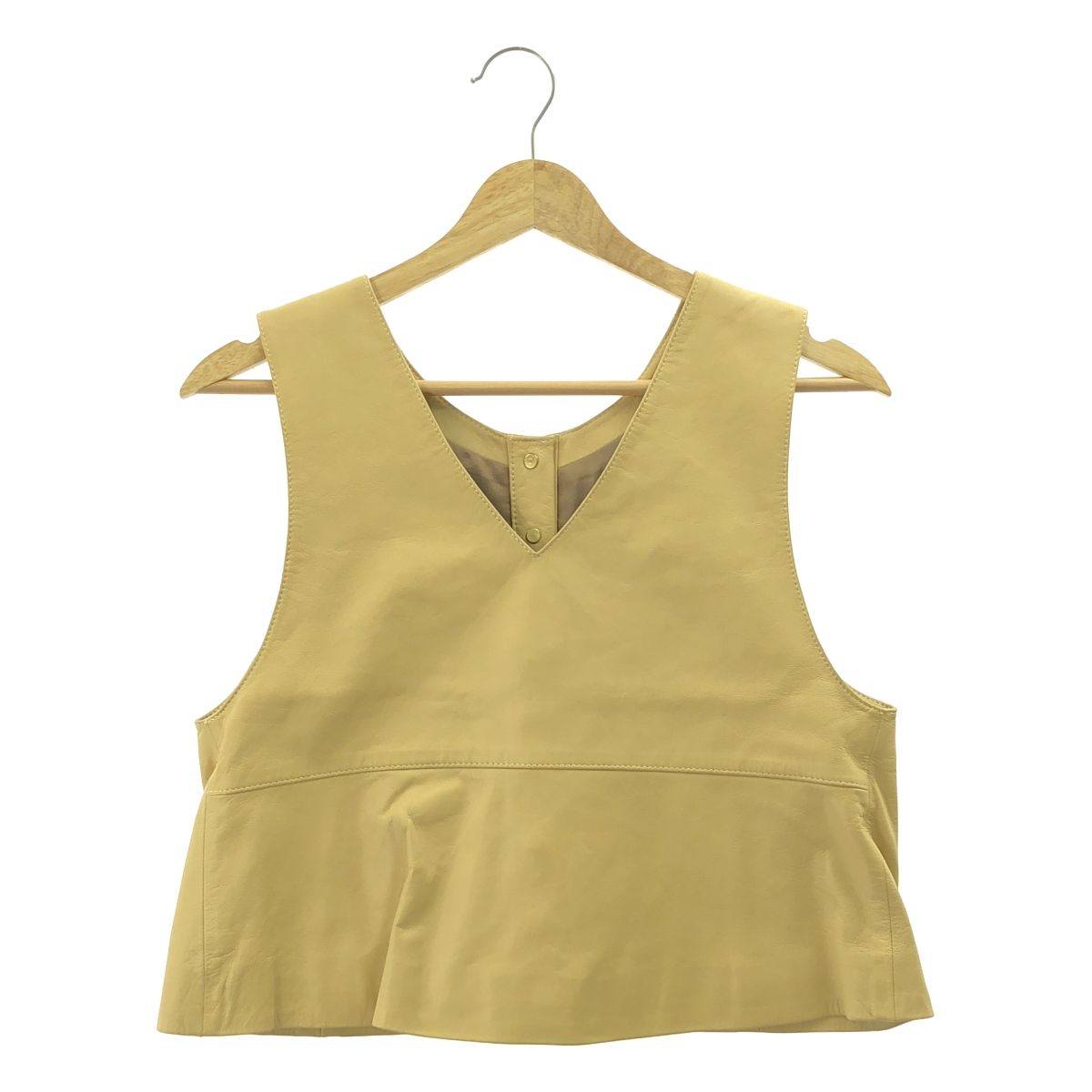 collection トゥモローランド ライト セミベジタブルレザー 2-way ジレ ベスト ベージュ レディース