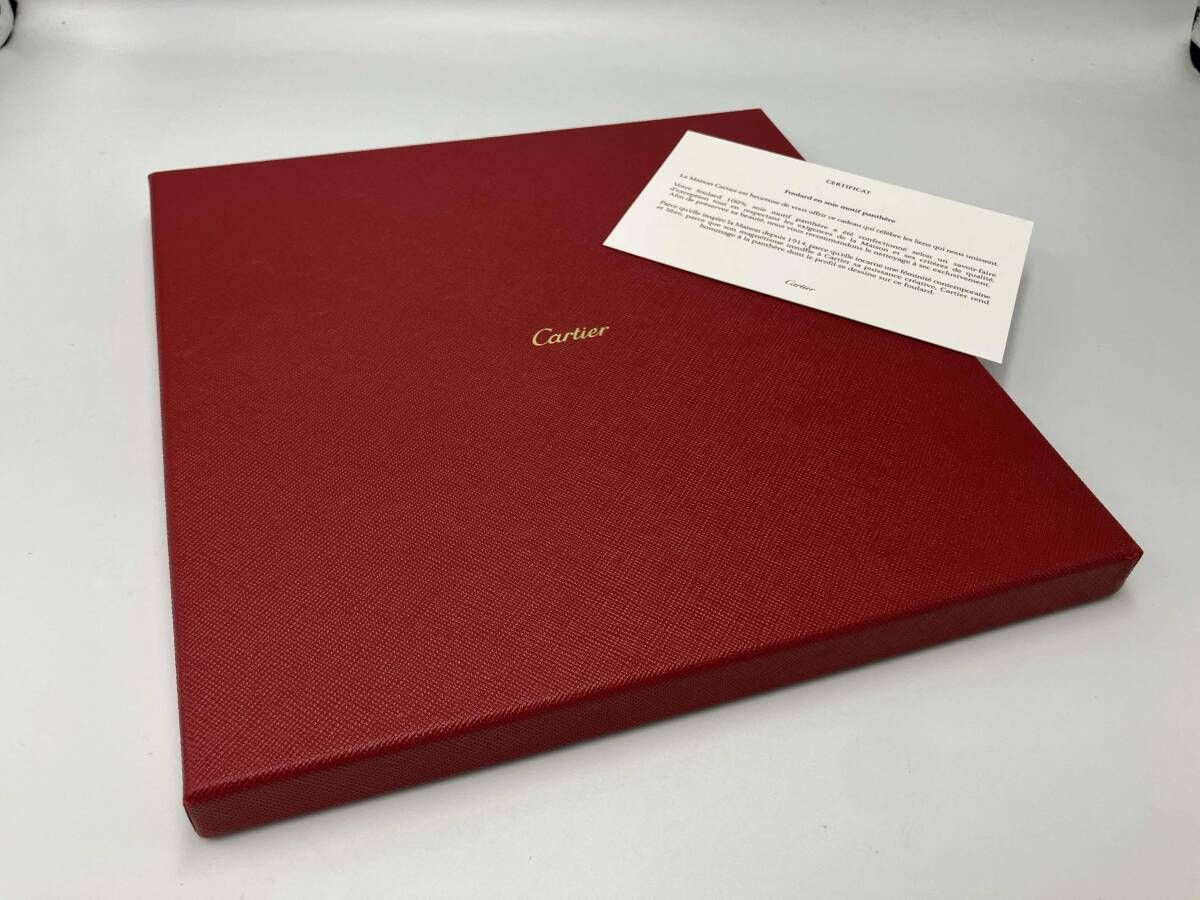  Cartier パンサーモチーフスカーフ レッド カルティエ その他 小物
