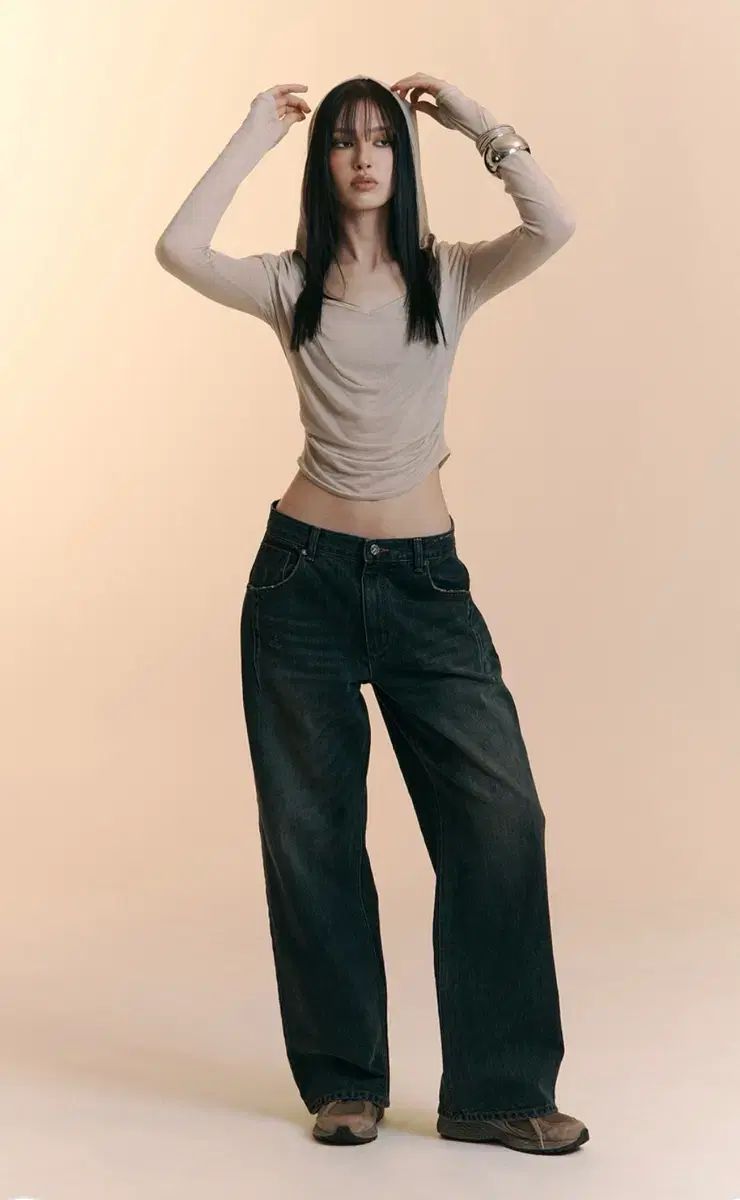 プリーズノーフォロー 25 ダメージ ウォッシュ ワイド デニム