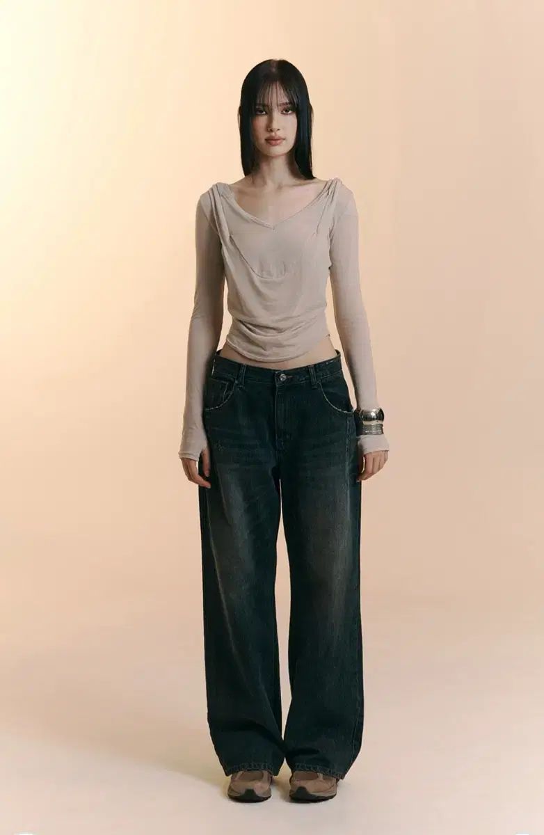  プリーズノーフォロー 25 ダメージ ウォッシュ ワイド デニム その他 デニム ジーンズ