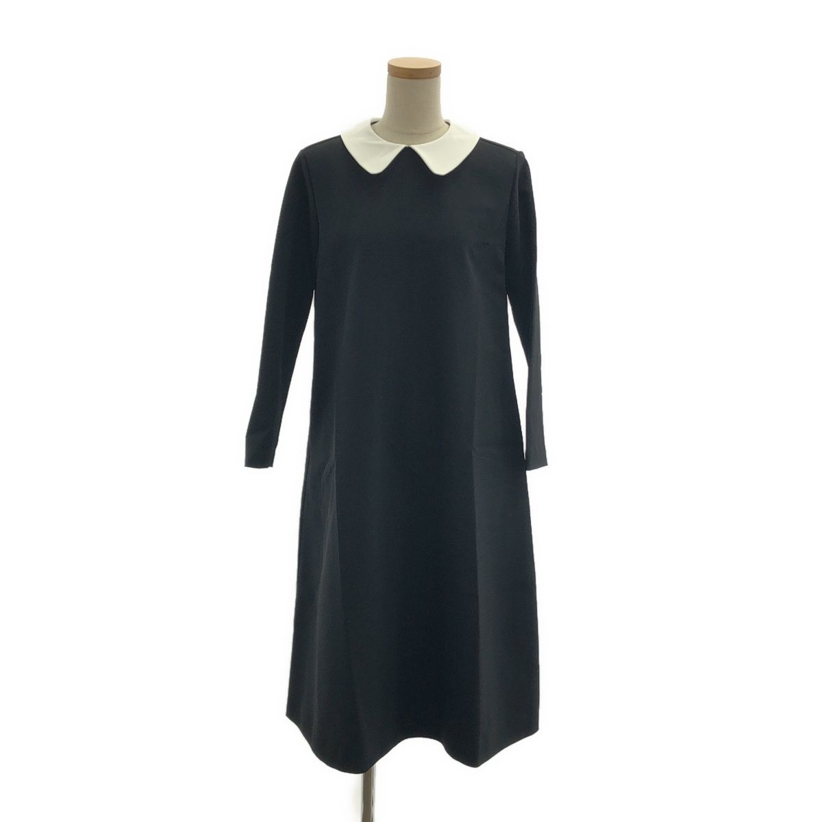 yori ヨリ ラウンド ドレス ワンピース 36 ブラック ホワイト レディース