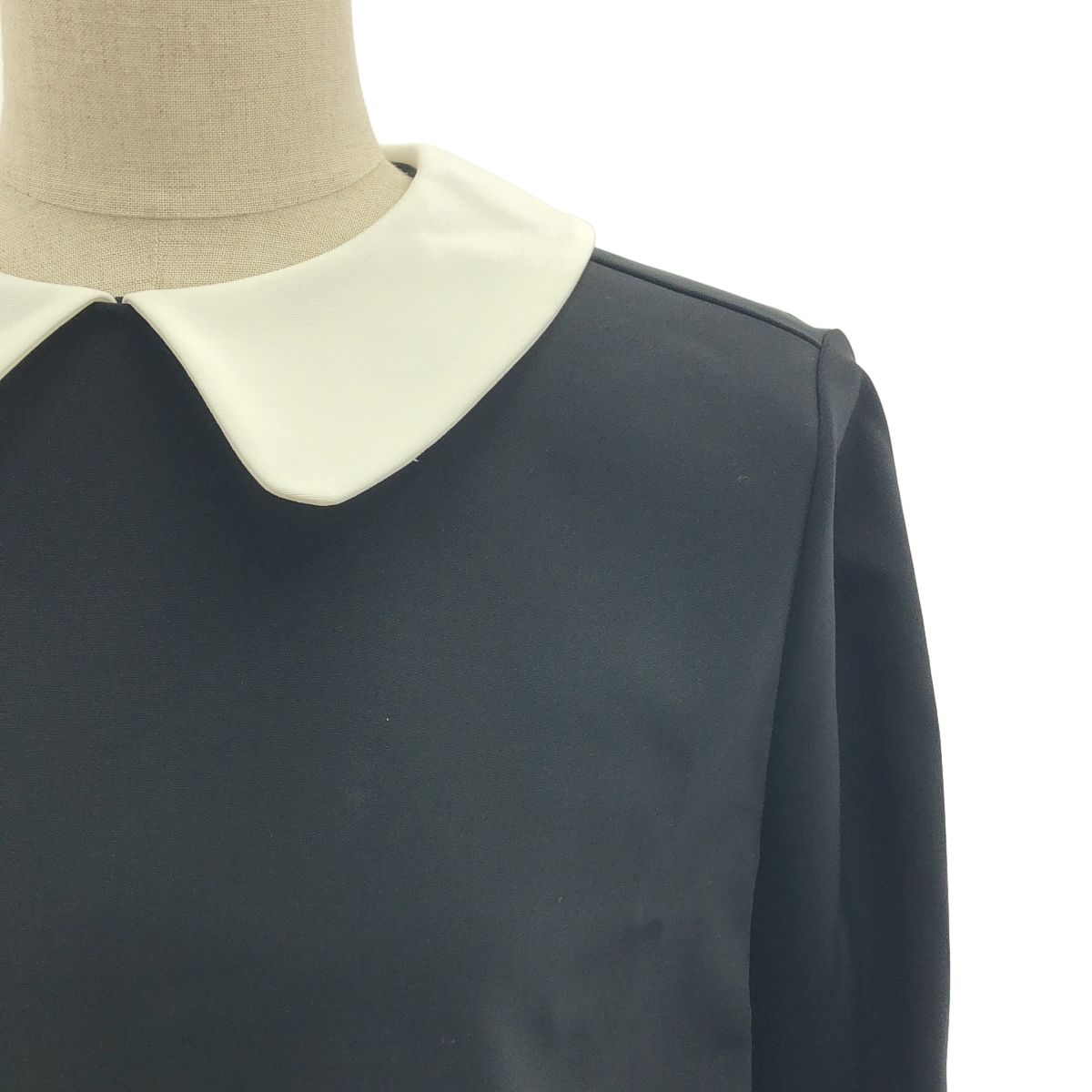 yori ヨリ ラウンド ドレス ワンピース 36 ブラック ホワイト レディース