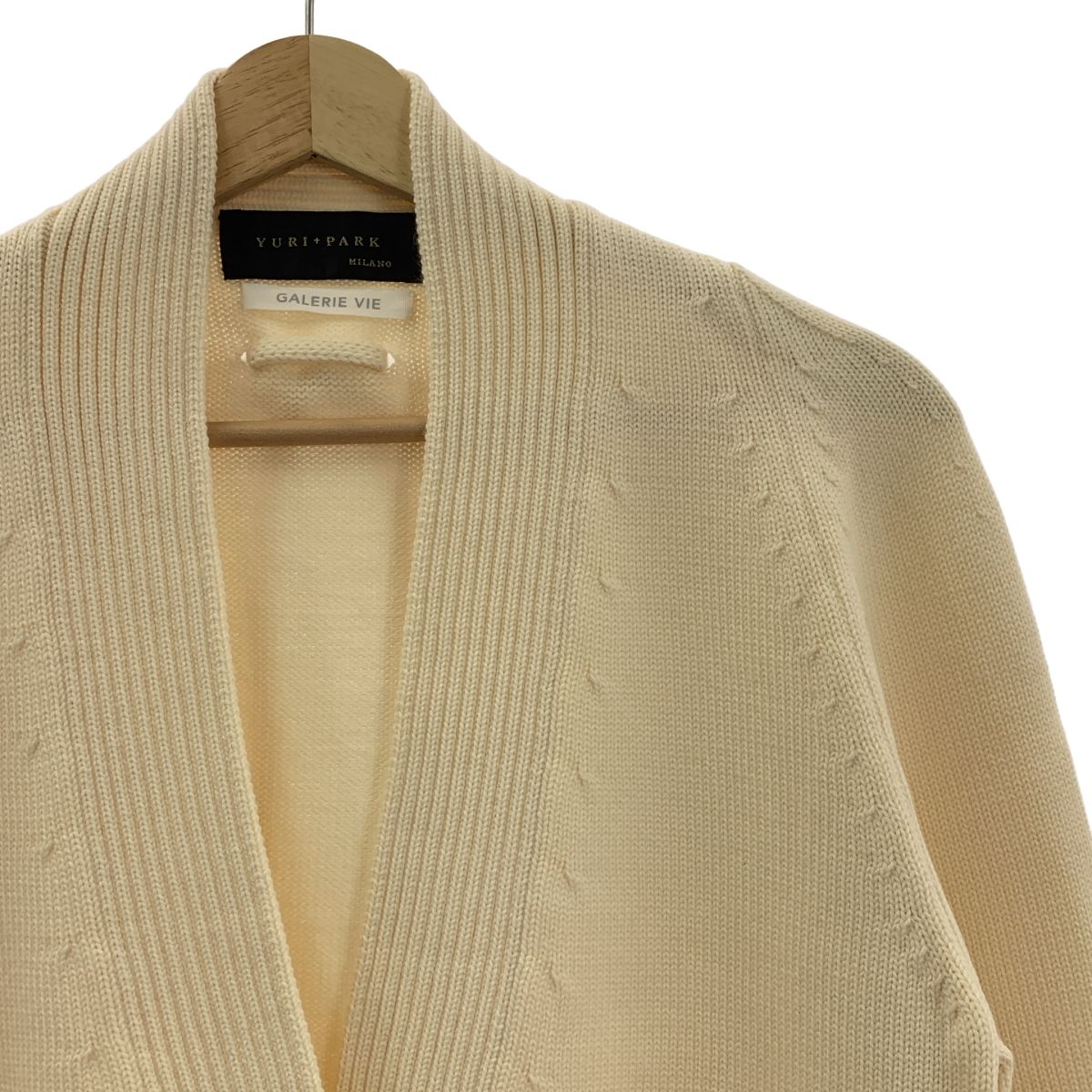 yuri park ユリパーク GALERIE VIE ウール ショール カーディガン アイボリー レディース