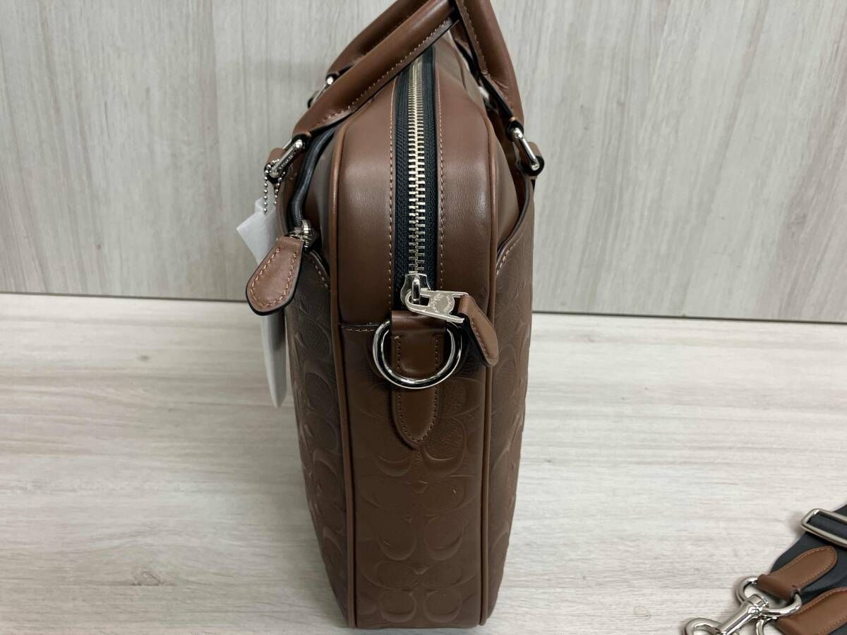 COACH シグネチャー F 24660 ブリーフケース 2 way ブラウン レジー ショルダーストラップ付き