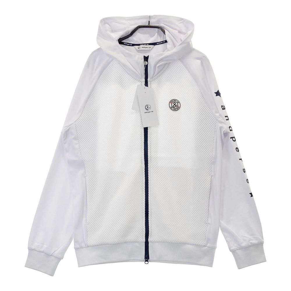 サイズ L AND PER SE アンパスィ ジップパーカー ホワイト系 ゴルフウェア メンズ ストスト