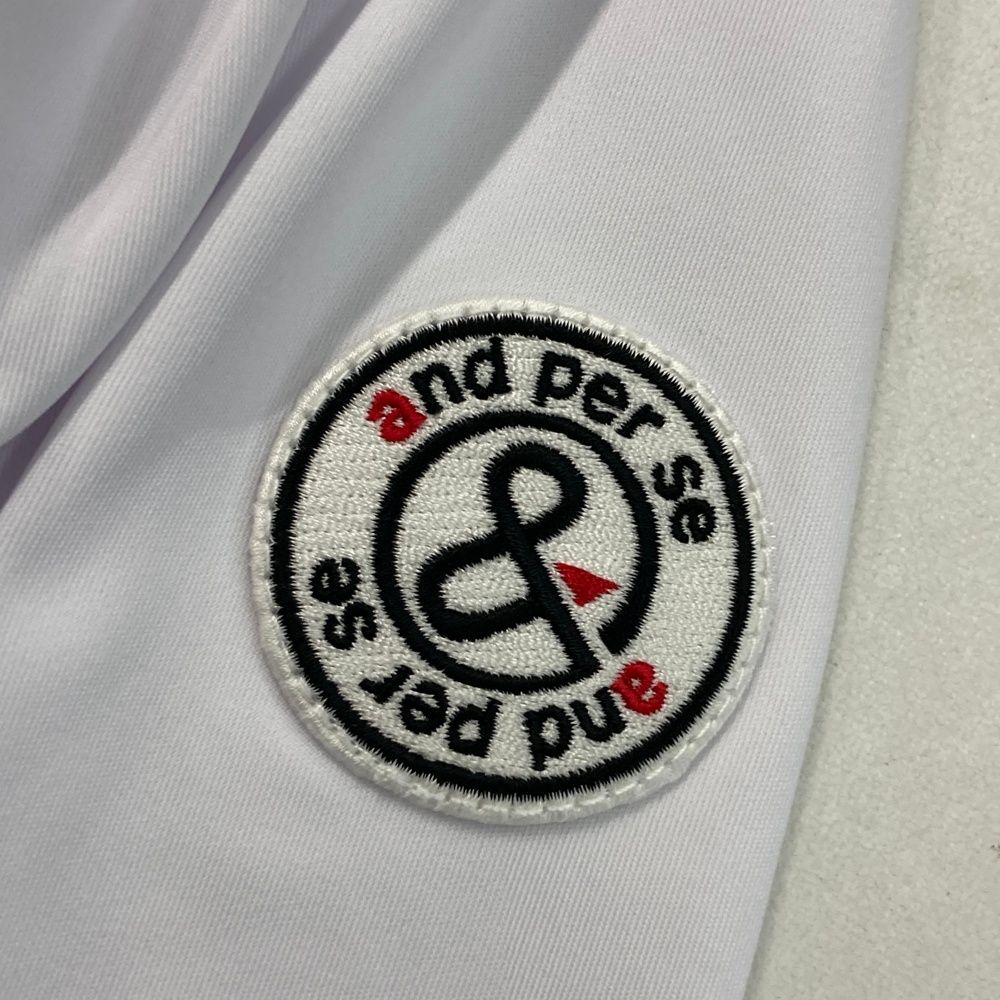 and per se　アンパスィ　ボア　フリース　ジャケット　ロゴ　ホワイト　L and per se（アンパスィ） レディース ゴルフウェア 中綿ジャケット 秋