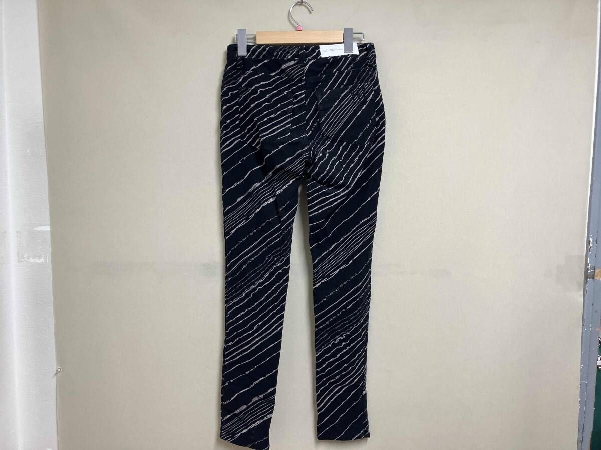 DOUBLE ダブル クロージング 総柄 パンツ ストレッチ素材 0206-160-194 B ブラック