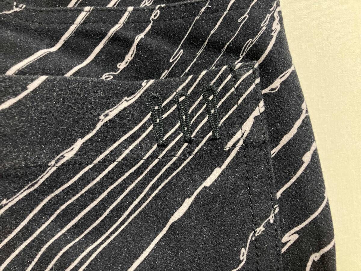  DOUBLE ダブル クロージング 総柄 パンツ ストレッチ素材 0206 160 194 B ブラック スラックス パンツ