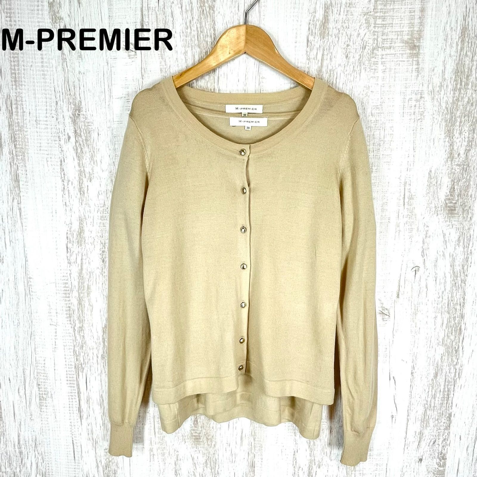 M-PREMIER エムプルミエ ラウンドネック パフスリーブ ウール ニット 