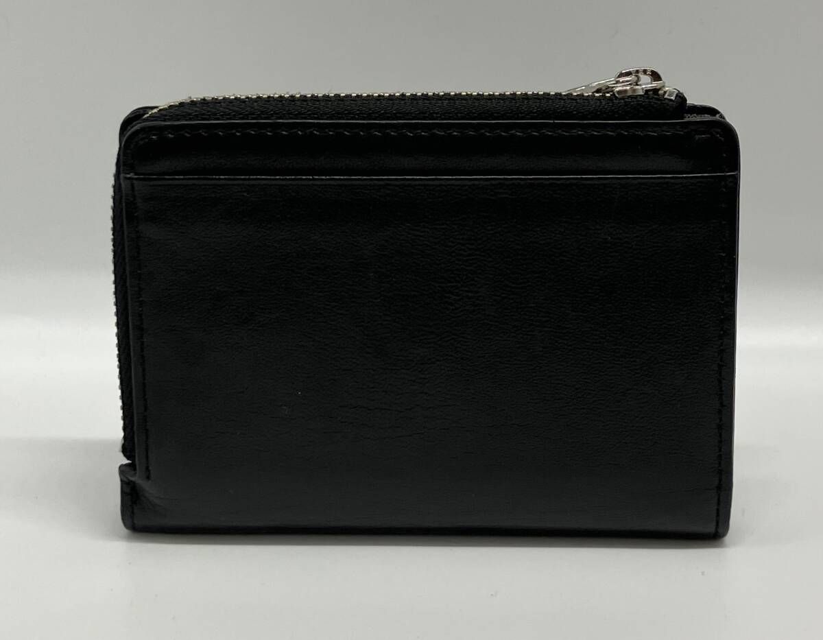 russet ラシット 二つ折り財布 レザー 牛革 ブラック L字ファスナー