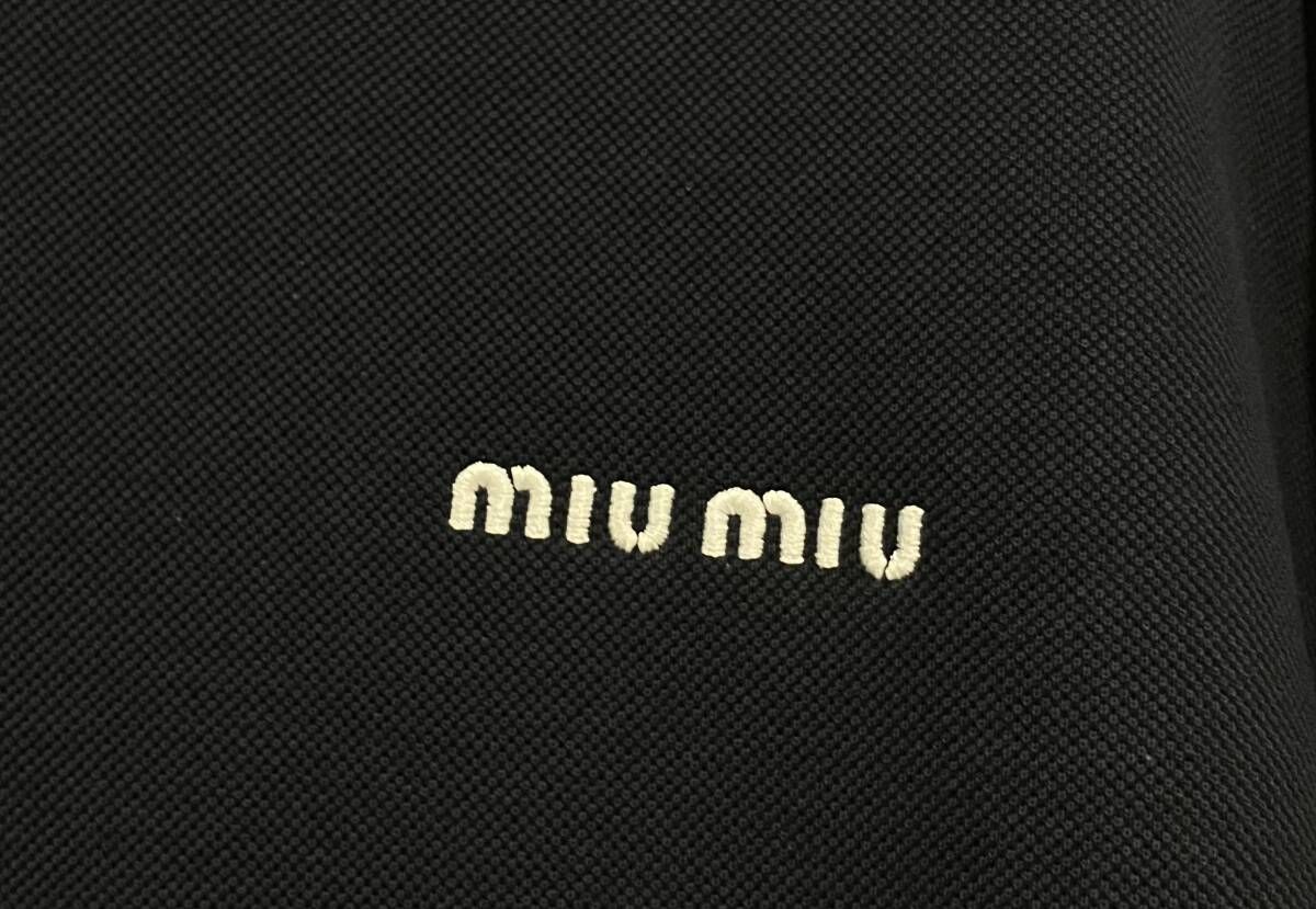 ネイビー MIU 25 AW ML 1258 ボンデッドピケ テクニカルジャージ 小物 ミュウミュウ