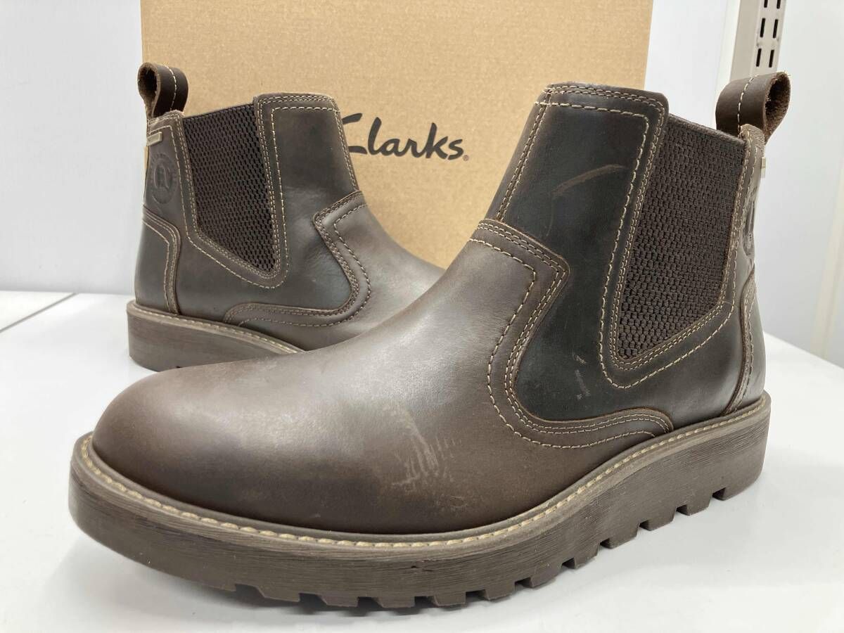 き Clarks クラークス UP サイドゴア 防水ブーツ ブラウン 26 5 cm 68866 9 1 2