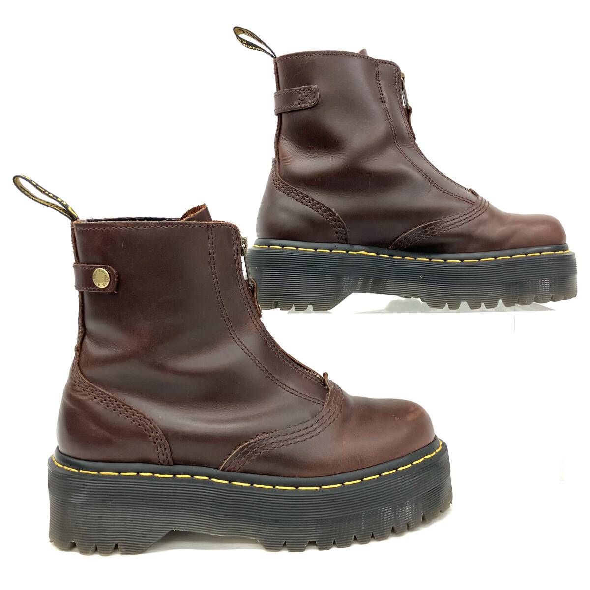 Dr.Marten ドクターマーチン JETTA フロントジップ ワークブーツ ブラウン サイズUK 5
