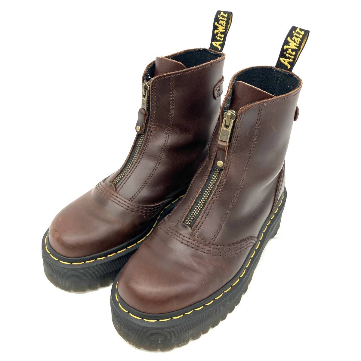 Dr.Marten ドクターマーチン JETTA フロントジップ ワークブーツ ブラウン サイズUK 5