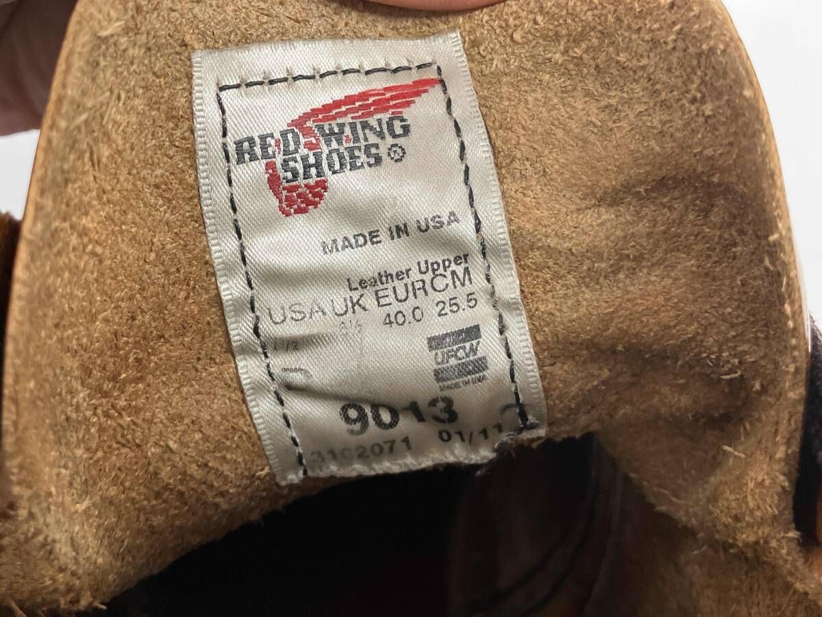  REDWING 9013 ワークブーツ レッドウィング ショートブーツ レースアップ レザー size USA 7 5 その他 ブーツ 革靴