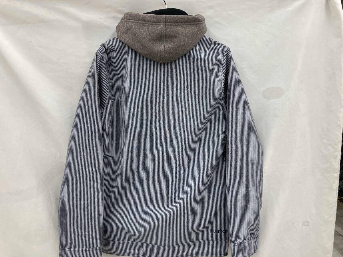 BURTON Mens XS スノーボードジャケット 27000円 ストライプ フード取り外し
