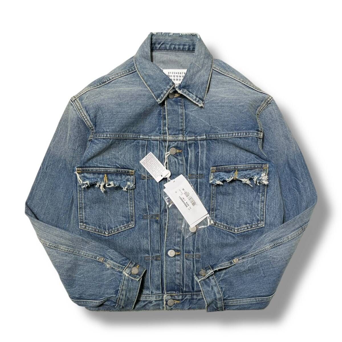 21 ss Maison Margiela 10 デストロイデニムジャケット サイズ44 インディゴブルー メゾンマルジェラ