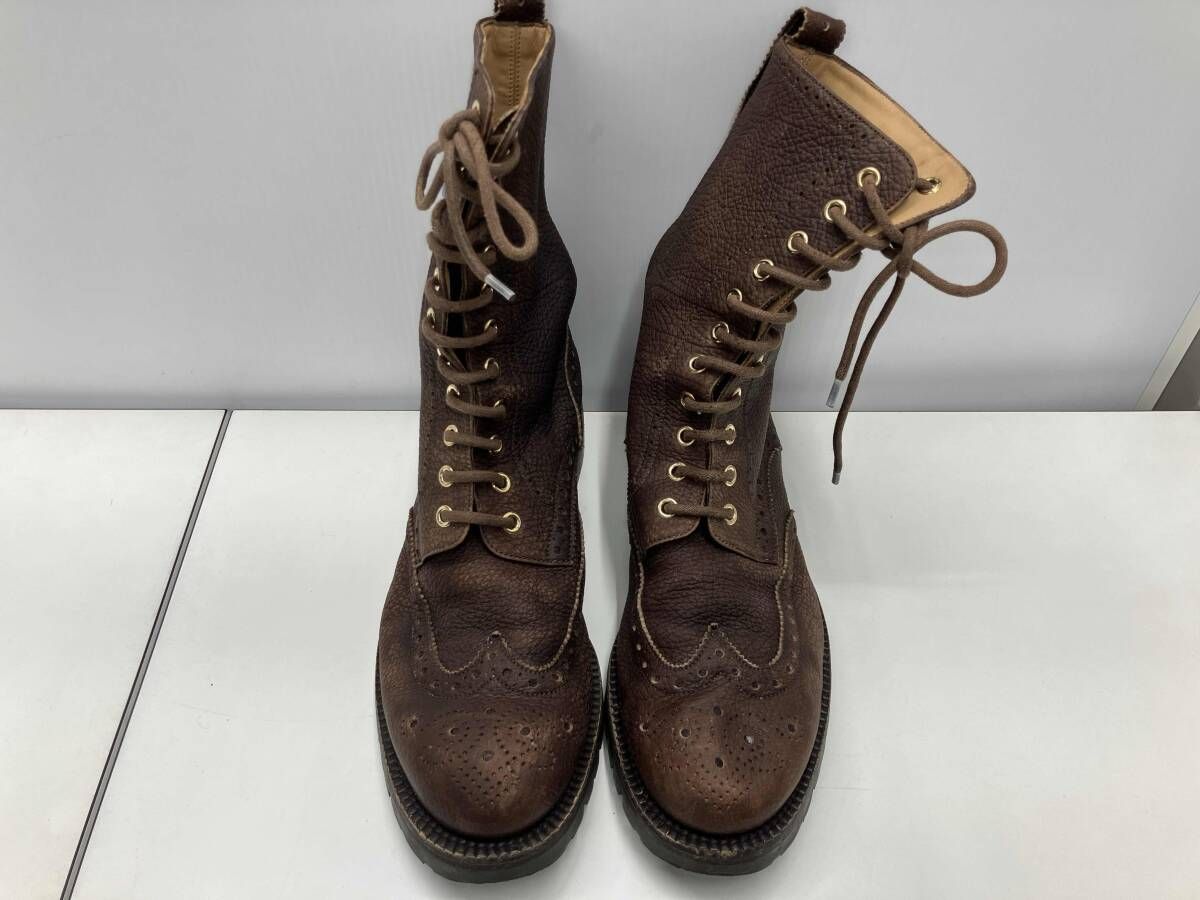 BALLY バリー レザーブローグミドルカットブーツ ブラウン U.S.9 1 2 ウイングチップ