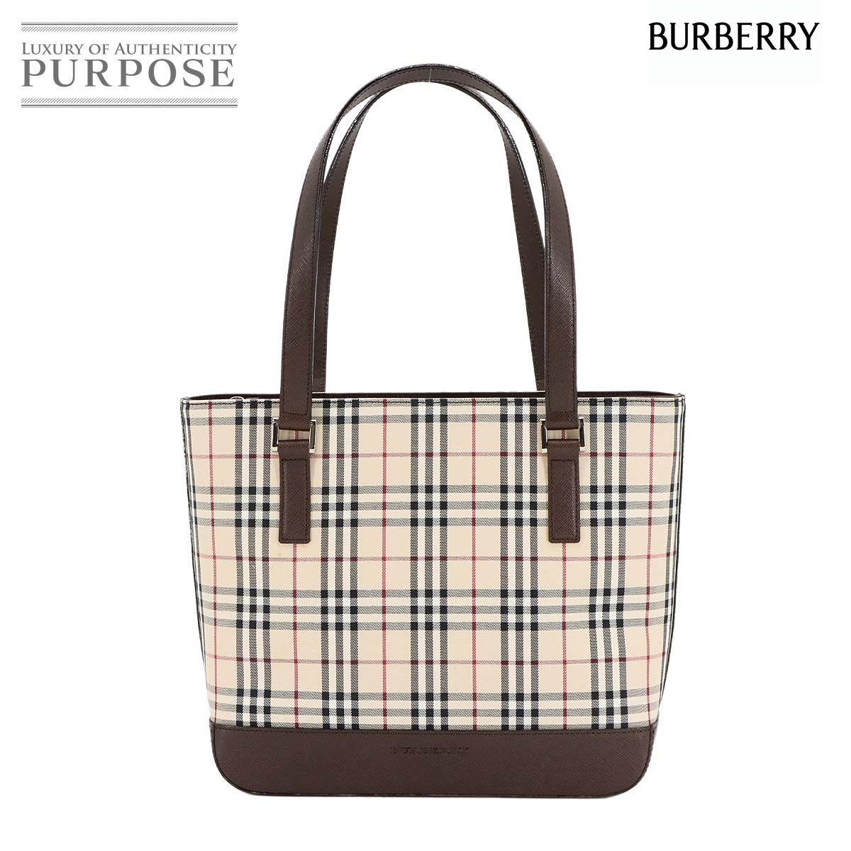 バーバリー BURBERRY ノバチェック トート バッグ キャンバス レザー