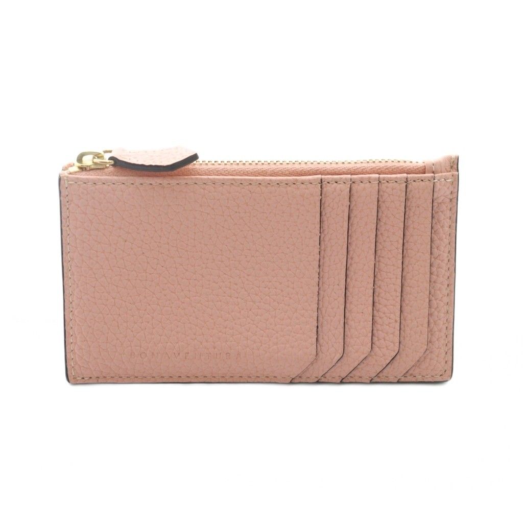 ボナベンチュラ ミニジップカードホルダーウォレット ミニ財布 小銭入れ レザー ピンク BWAT 8 R-PK MI OS
