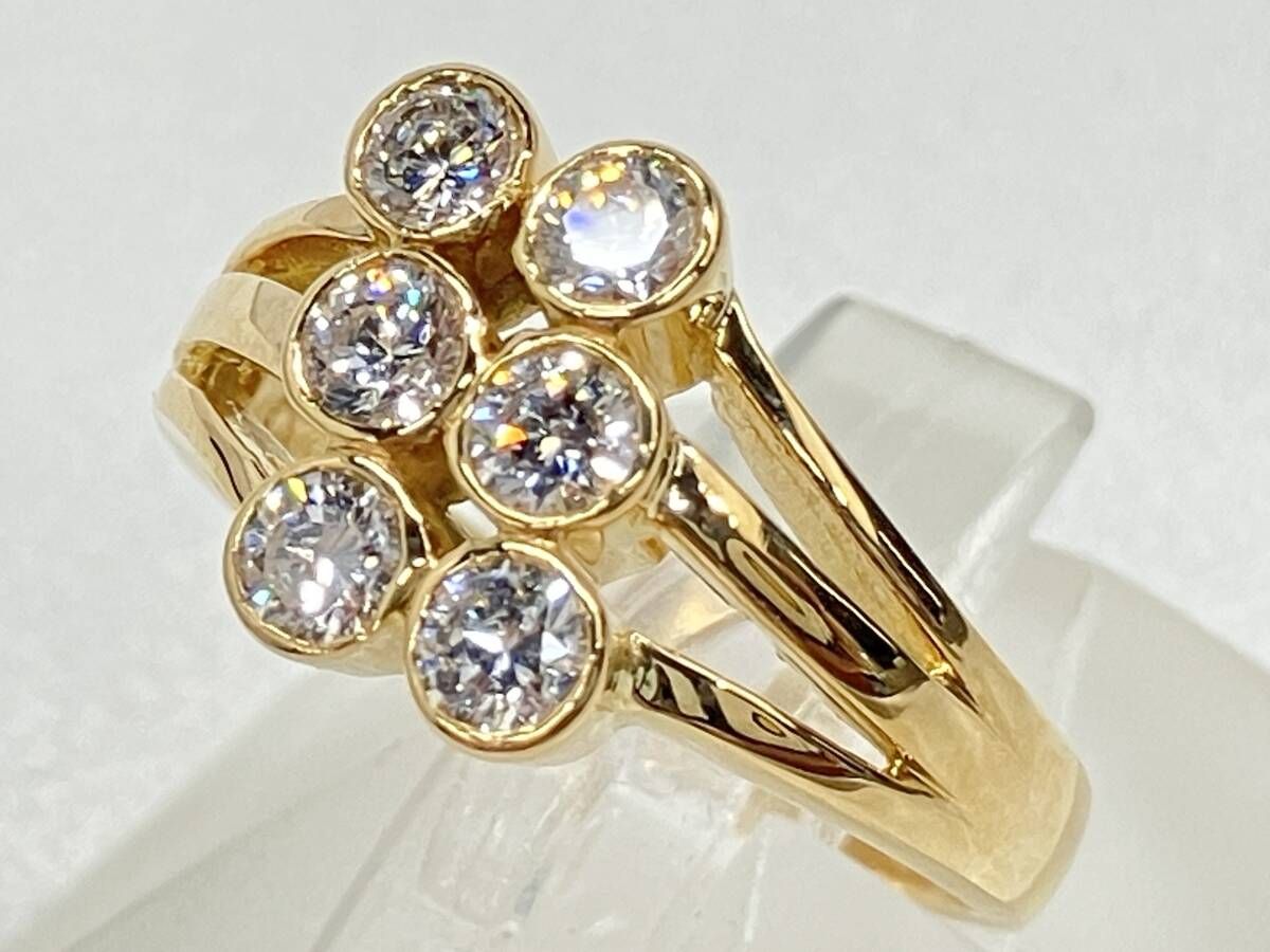 簡易鑑別書付 K 18 イエローゴールド ダイヤモンド0.51 ct 8号 4.2 g