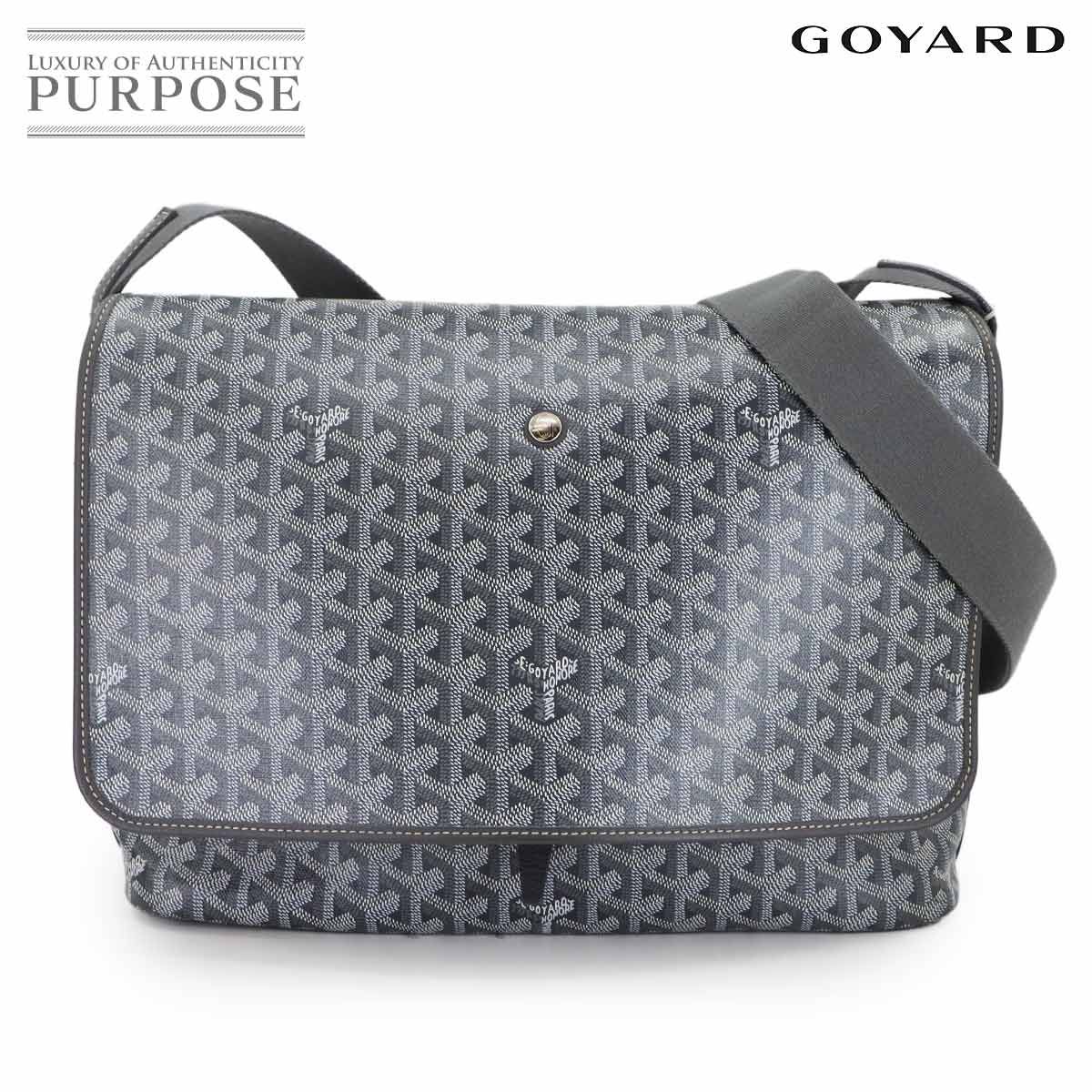 ゴヤール GOYARD カペシアン MM ショルダー バッグ PVC レザー グレー ヘリンボーン Capetien Bag