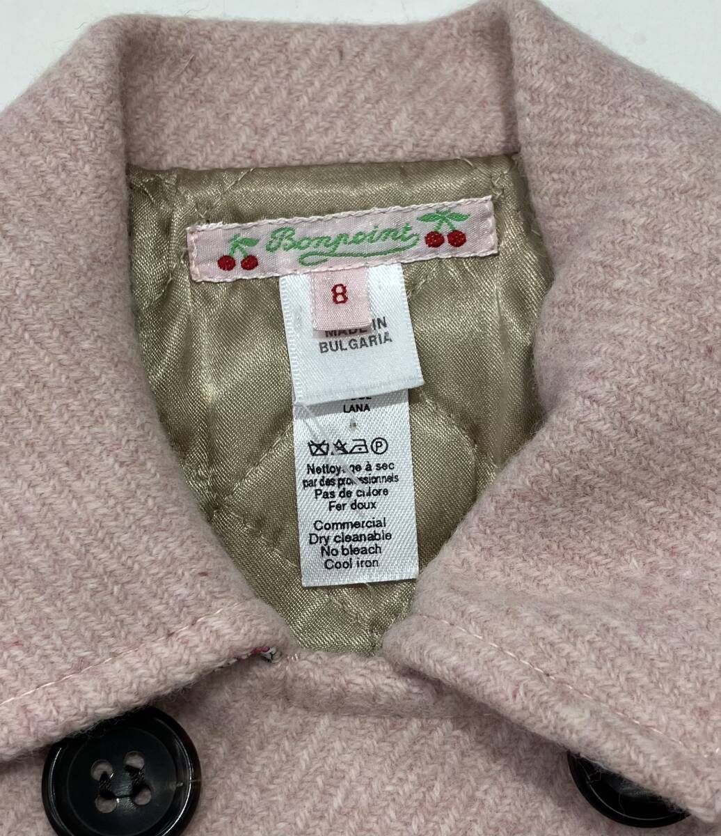 Bonpoint ボンポワン ウールコート ライトピンク size8 120～130cm相当