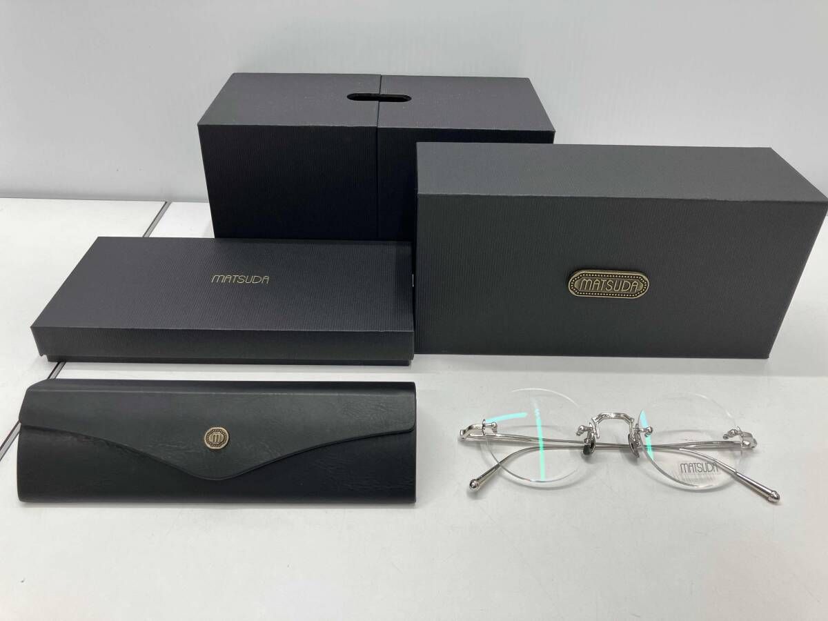 き MATSUDA マツダ 伊達メガネ シルバー 47▫︎22-145 フレームなし