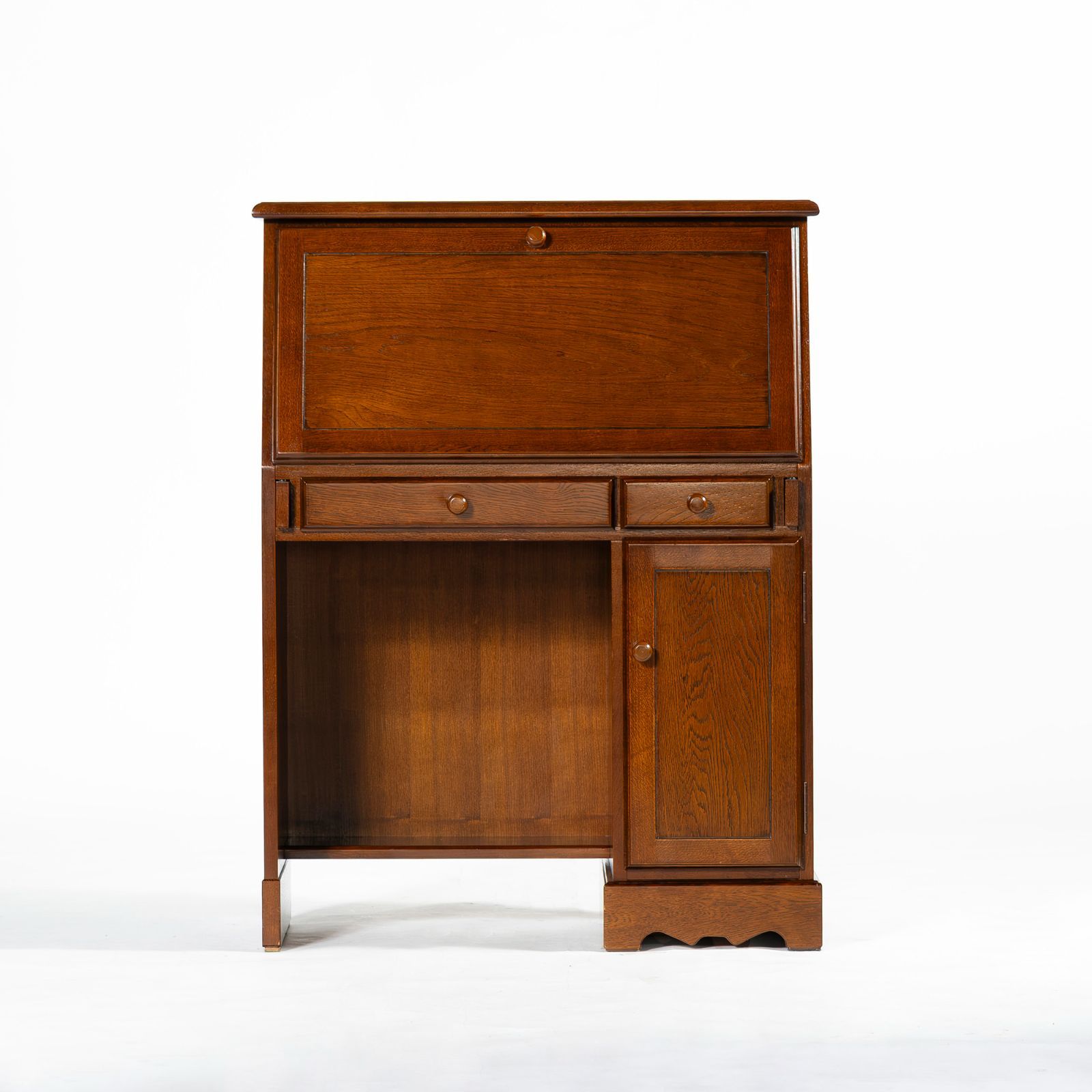 民芸家具　ライティングビューロー引出　再塗装済　ＵＳＥＤ ライティングビューロー 越後民芸 オーク材 日本製 国産家具 民芸家具