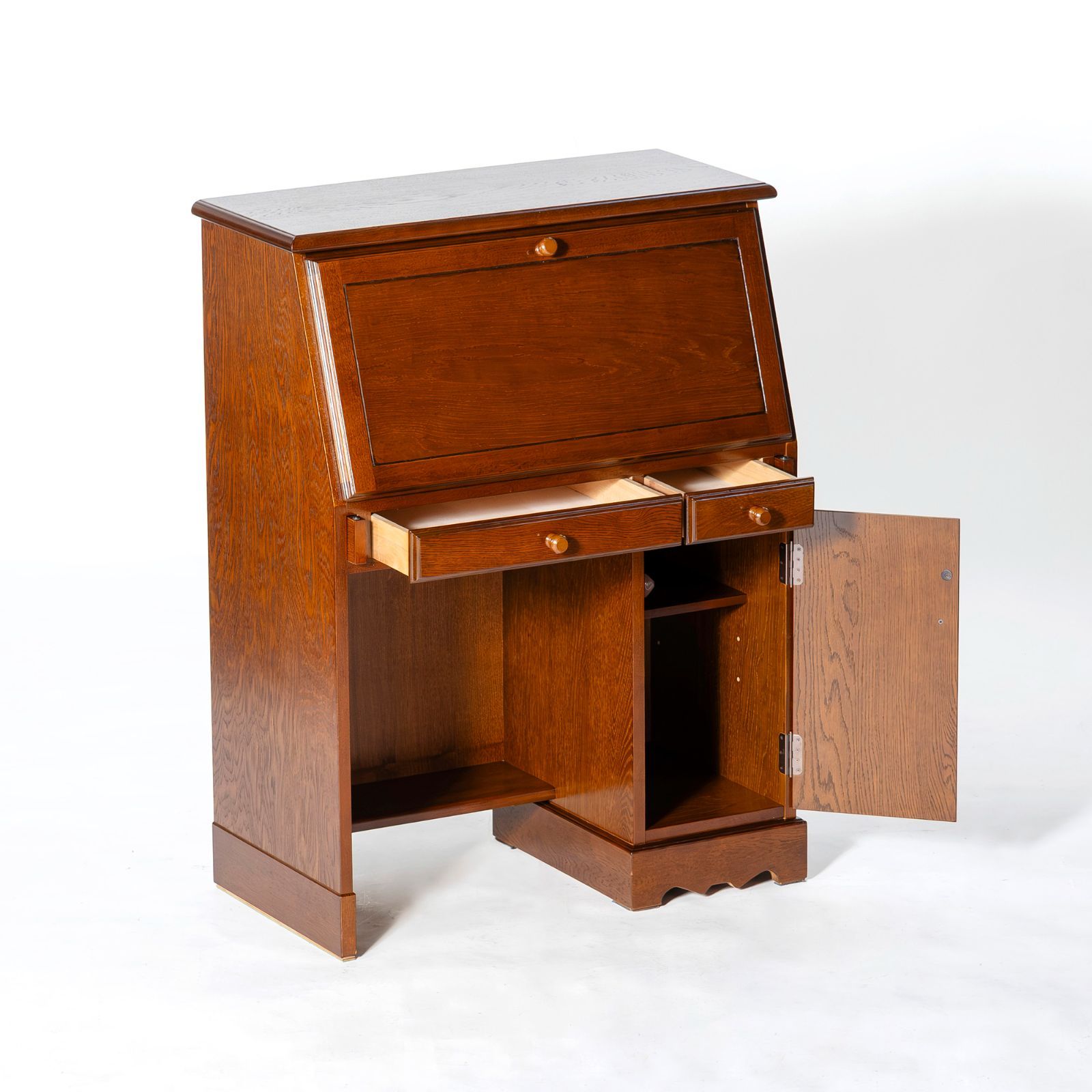 管988☆越後民芸☆和モダン☆ライティングビューロー☆文机☆ ライティングビューロー 越後民芸 オーク材 日本製 国産家具 民芸家具