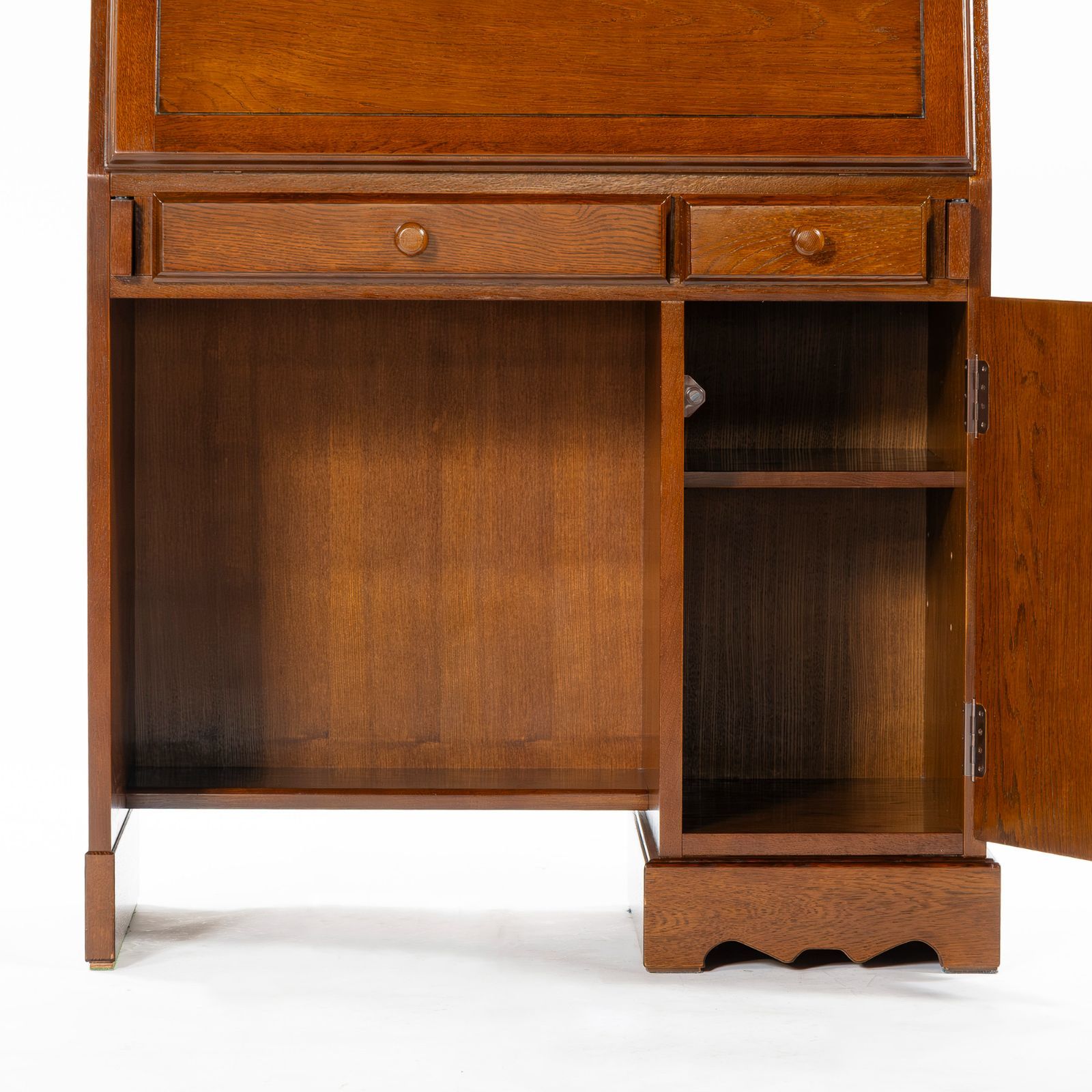 ライティングビューロー 越後民芸 オーク材 日本製 国産家具 民芸家具