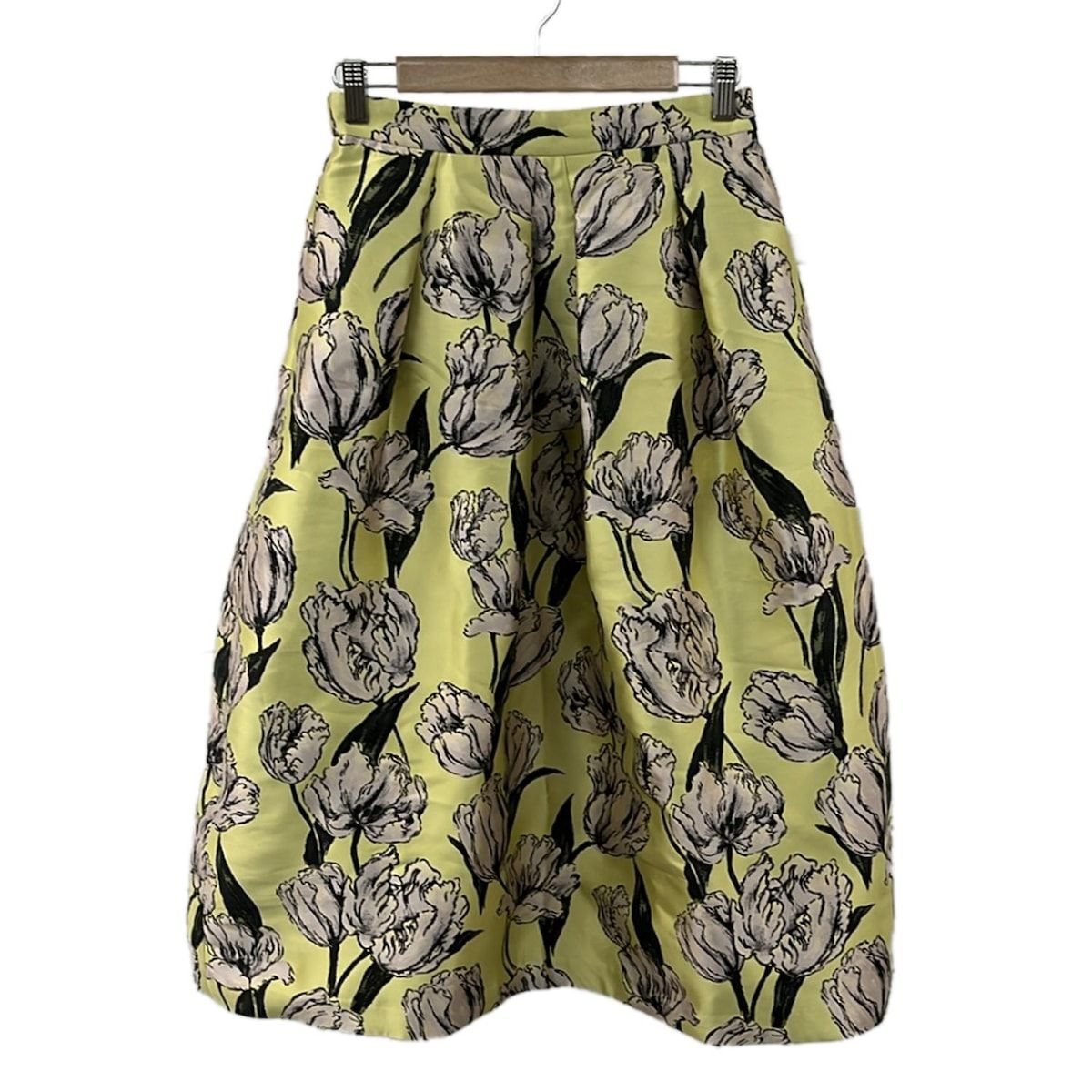 Grace Class グレースクラス ロングスカート サイズ38 M レディース ライトイエロー ベージュ マルチ 花柄