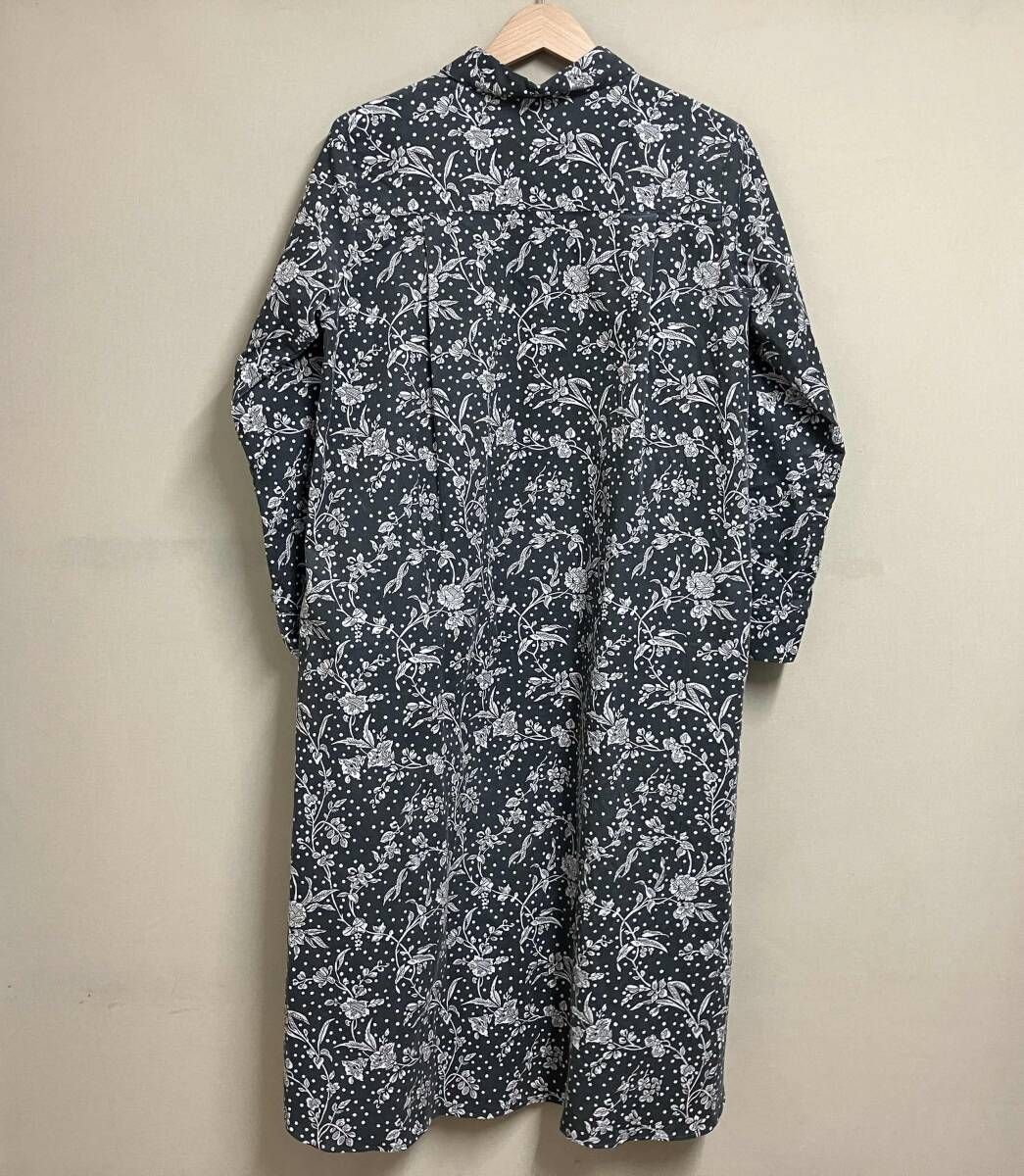 Shower Party シャワーパーティー コーデュロイ 長袖ワンピース 花柄 サイズ1 ダークグリーン