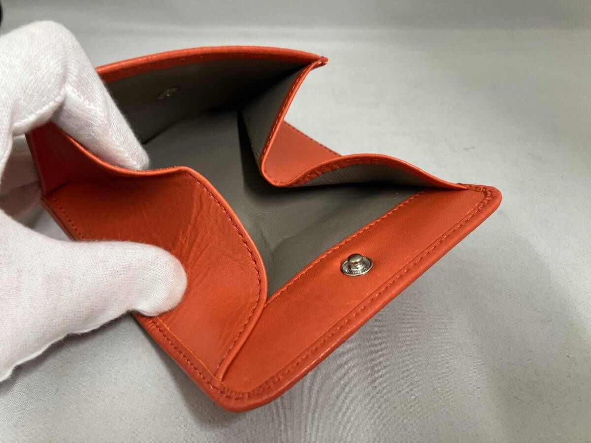 極美品❣️ HIROFU ヒロフ レザー二つ折り財布 ウォレットレディースオレンジ 極美品❣️ HIROFU ヒロフ レザー二つ折り財布 ウォレットレディース