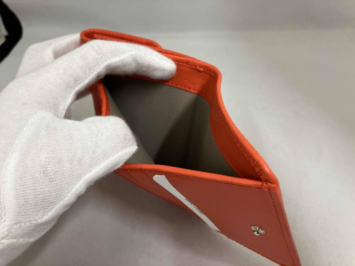 極美品❣️ HIROFU ヒロフ レザー二つ折り財布 ウォレットレディースオレンジ 極美品❣️ HIROFU ヒロフ レザー二つ折り財布 ウォレットレディース