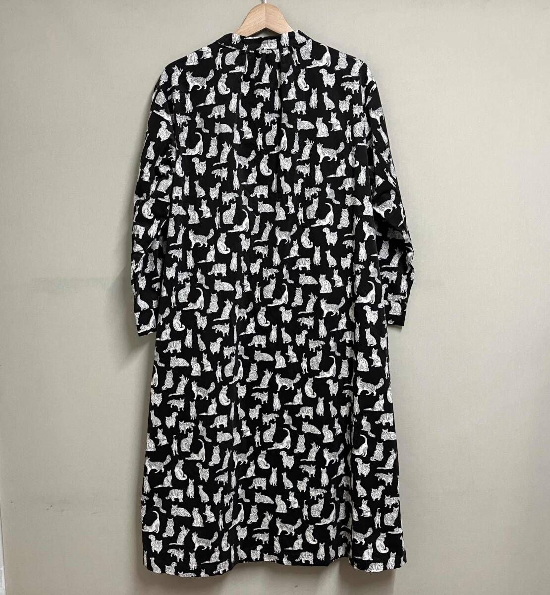 Shower Party シャワーパーティー コーデュロイ 長袖ワンピース 猫柄 サイズ1 ブラウン