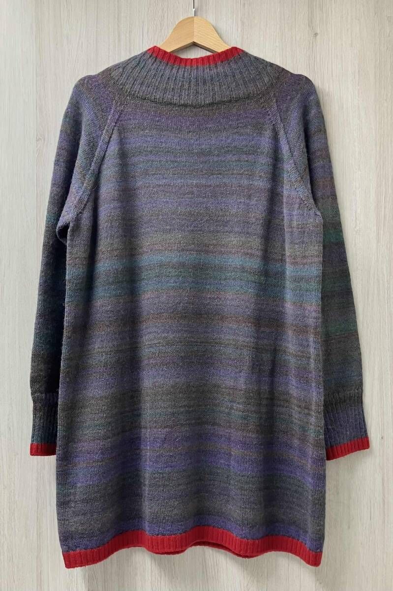 M.&KYOKO エムアンドキョウコ KBAF843W マルチボーダー 長袖 ニット