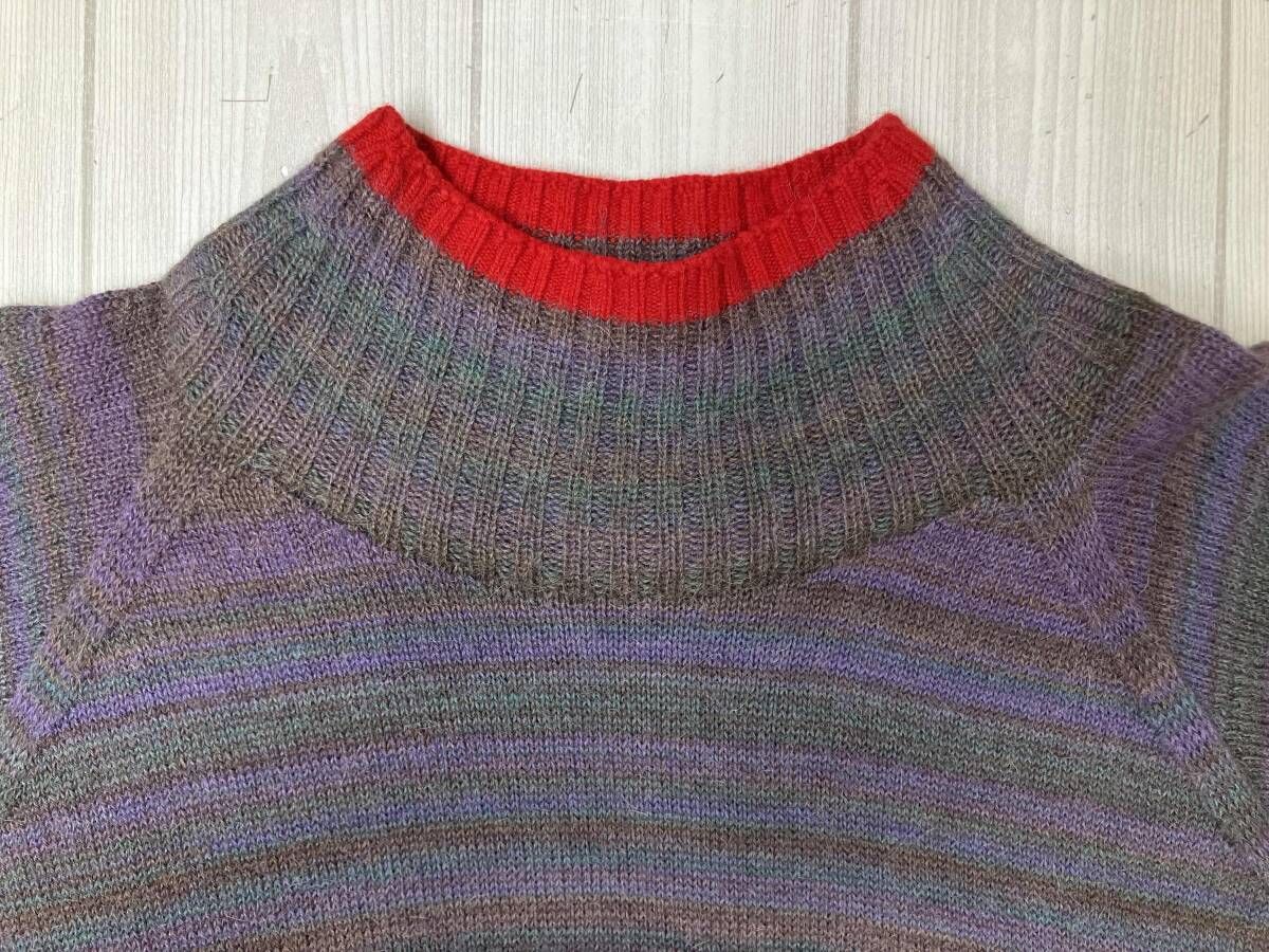 美品★M&KYOKO 長袖セーター マルチカラー　タグあり◎ M.&KYOKO エムアンドキョウコ KBAF843W マルチボーダー 長袖 ニット