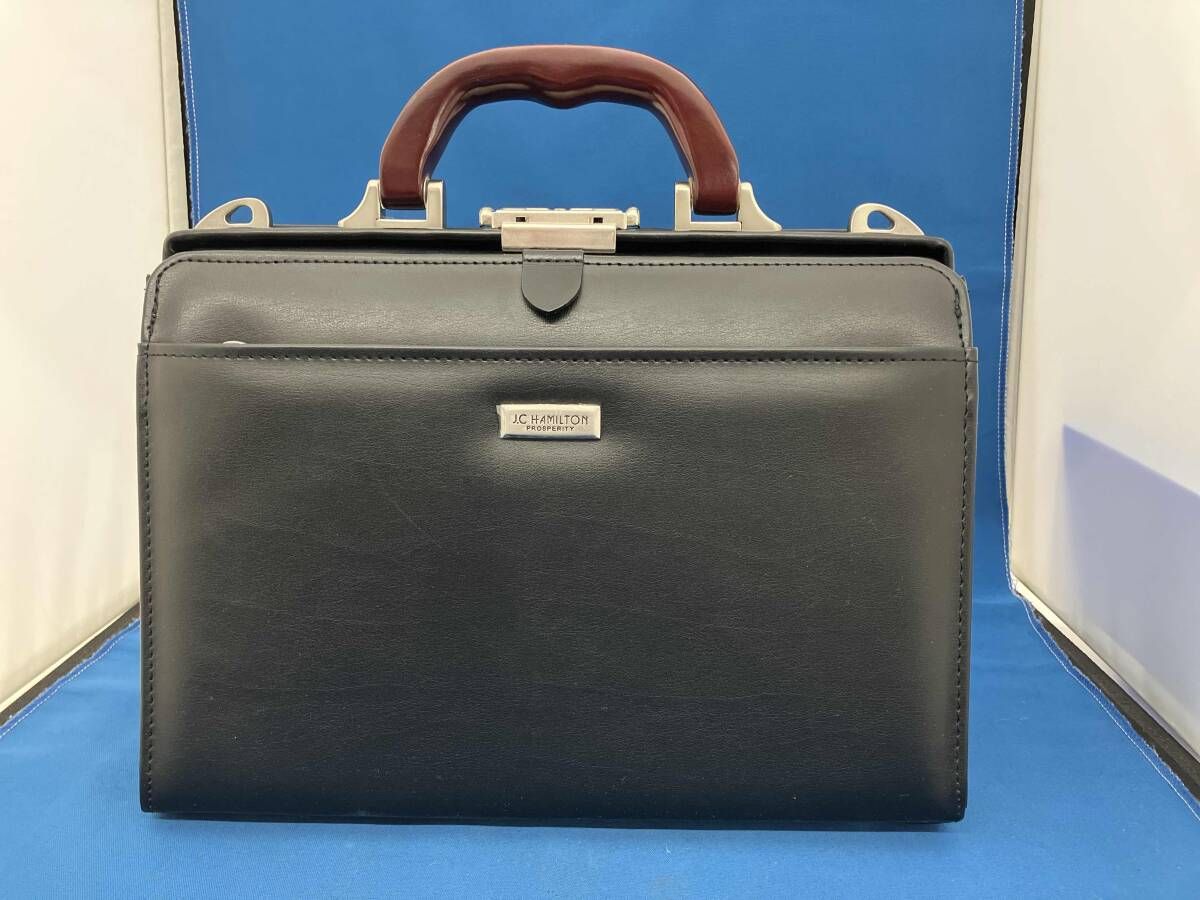 通年 J.C HAMILTON ジェイシーハミルトン ブリーフケース ビジネスバッグ ハンドバッグ レザーバッグ 大開き ワンタッチ錠 ブラック