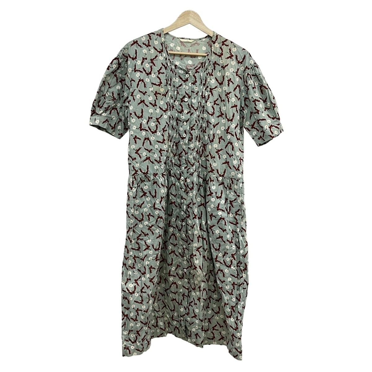 PINK HOUSE ピンクハウス ワンピース レディース - ライトブルー×レッド×マルチ 半袖 ロング 花柄