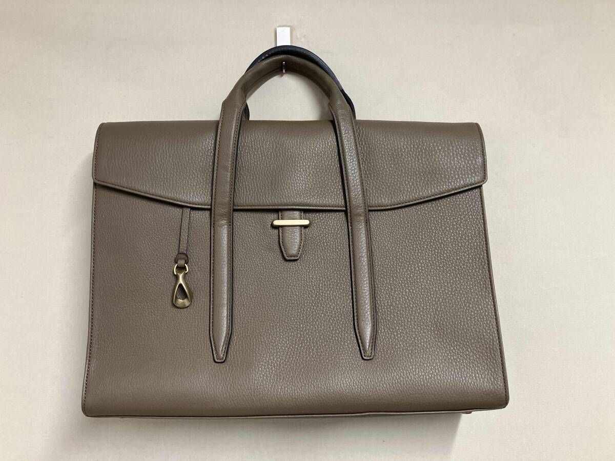 ETiAM エティアム ブリーフケース レザー ショルダーストラップ付き ビジネスバッグ カバン ブラウン