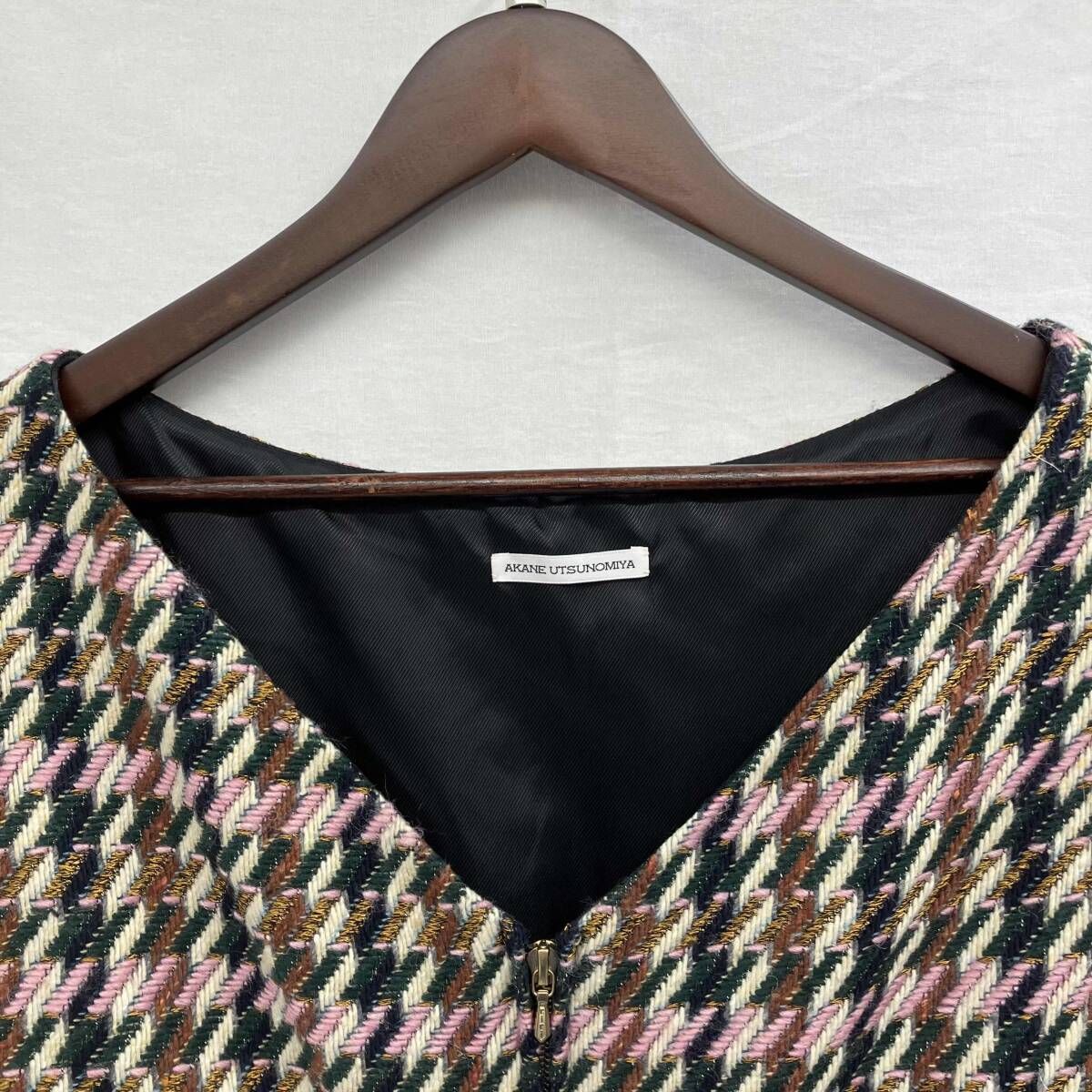 akane utsunomiya アカネウツノミヤ WAG-FV 23-2004 ノースリーブジレツイード