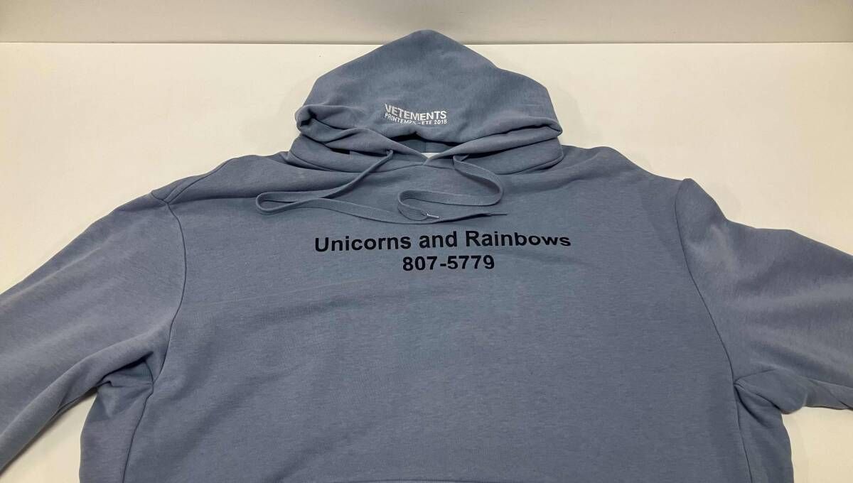 VETEMENTS ヴェトモン 18SS Rainbows Unicorn Hoode サイズXS コットン