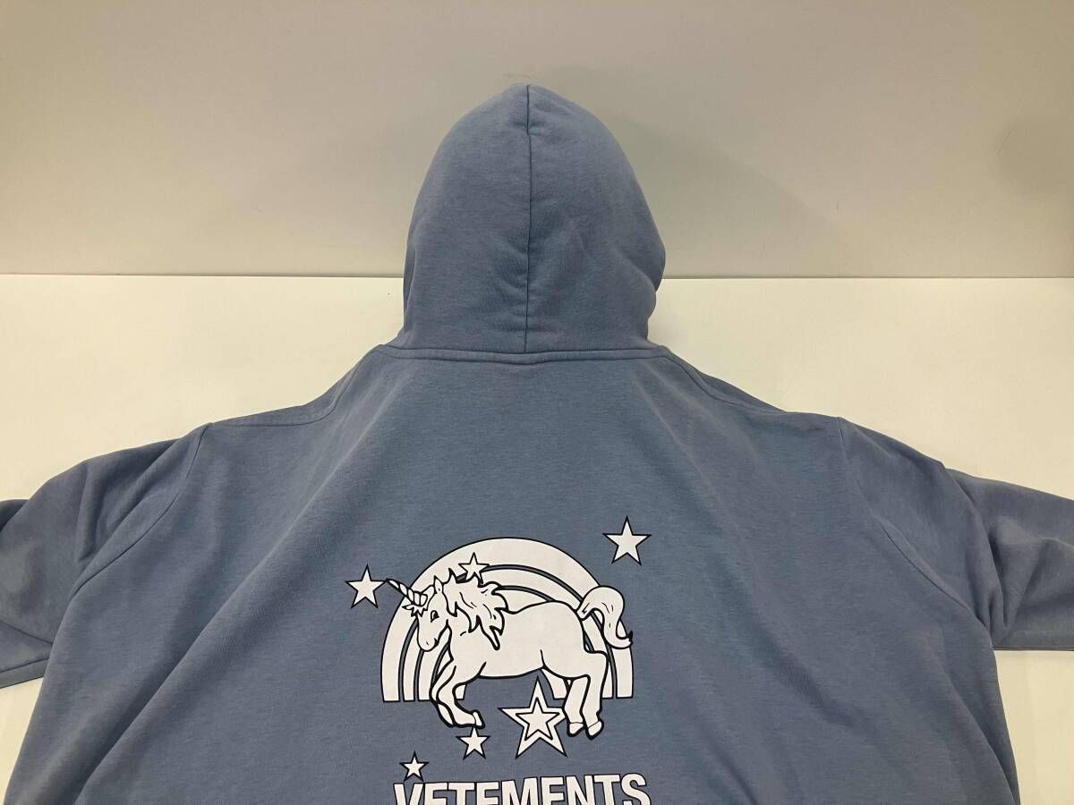 VETEMENTS ヴェトモン 18SS Rainbows Unicorn Hoode サイズXS コットン