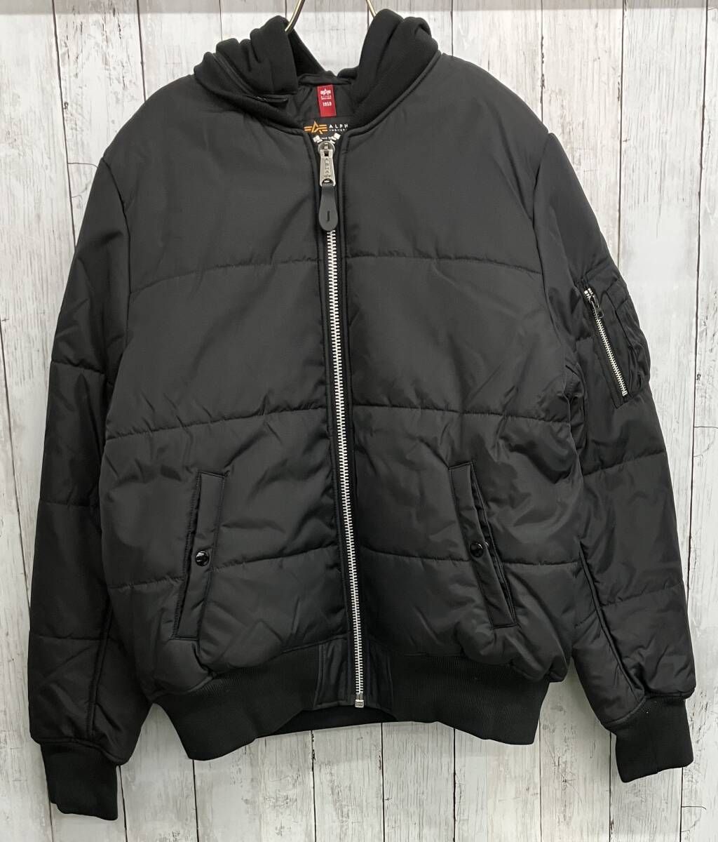 ALPHA MA-1 NATUS フライト ジャケット アルファ TA 0145-201 ブルゾン ブラック size 2 L
