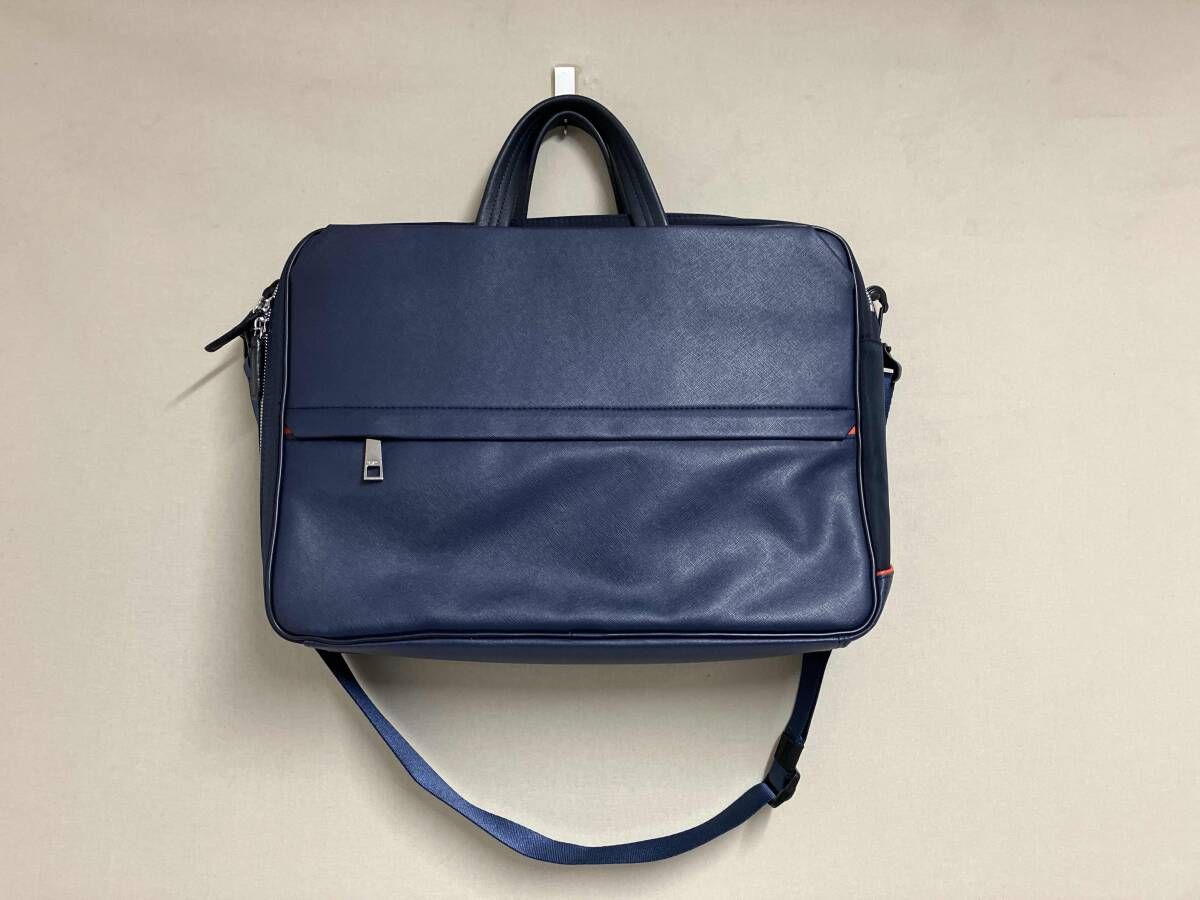 IS IT イズイット 2 way ブリーフケース ショルダーバッグ ビジネスバッグ ブルー