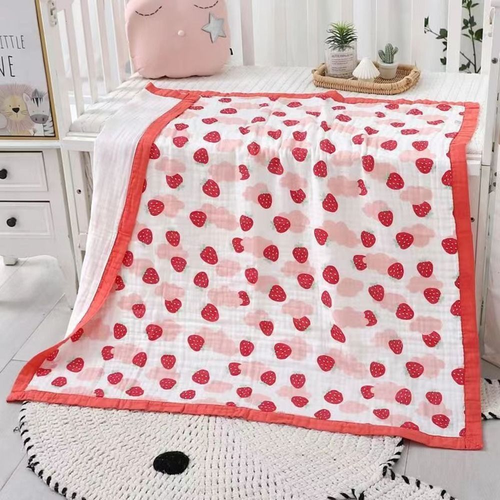 ☆ B×イチゴ ☆ ガーゼケット ガーゼケット 赤ちゃん 約 110×110cm 6重